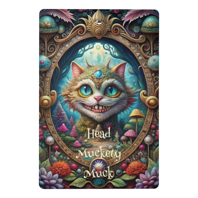 Create Your Own Whimsical Queen Cheshire Cat Mini Klemmbrett (Rückseite)