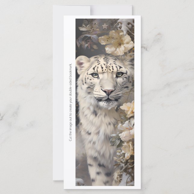 Create Your Own White Cheetah Roses Bookmark Card (Vorderseite)