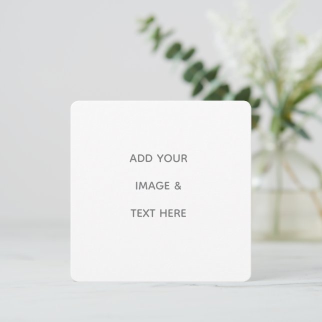 Create Your Own white  Dankeskarte (Stehend Vorderseite)