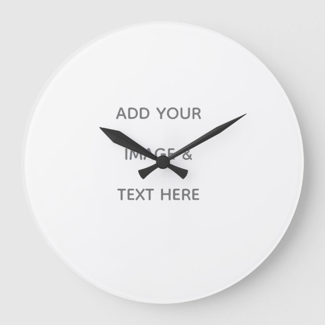 Create Your Own white  Große Wanduhr (Vorderseite)