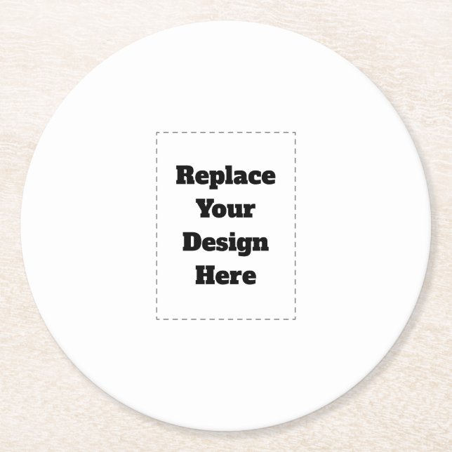 Create Your Own white  Runder Pappuntersetzer (Vorderseite)