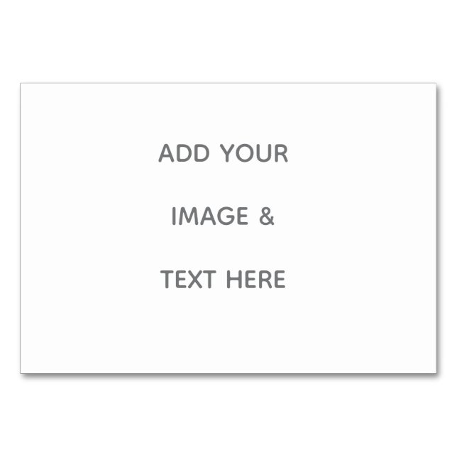 Create Your Own white  Tischnummer (Vorderseite)