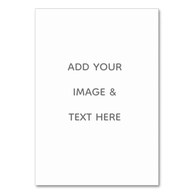 Create Your Own white  Tischnummer (Vorderseite)