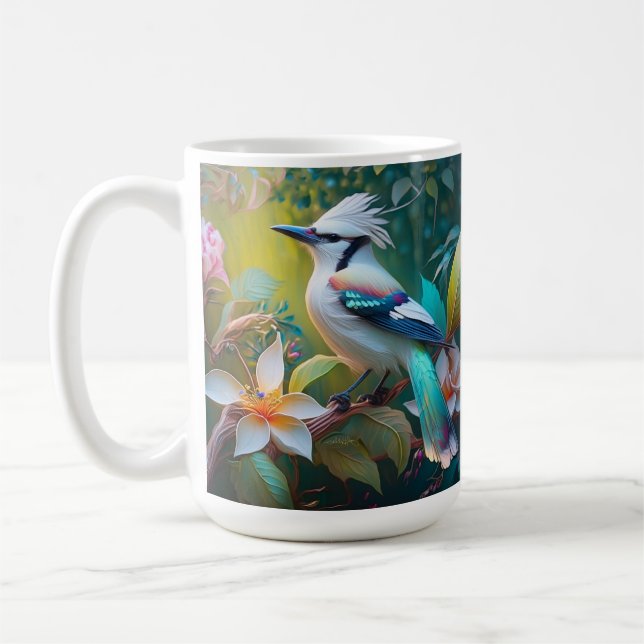 Created Aquamarin Winged Jay Kaffeetasse (Links)