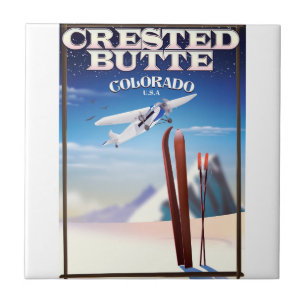 Created Butte Colorado Reiseplakat Fliese