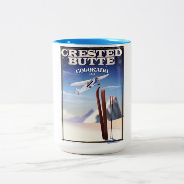 Created Butte Colorado Reiseplakat Zweifarbige Tasse (Mittel)