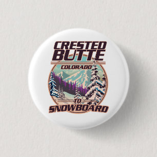 Created Butte Colorado Snowboarding Logo Button