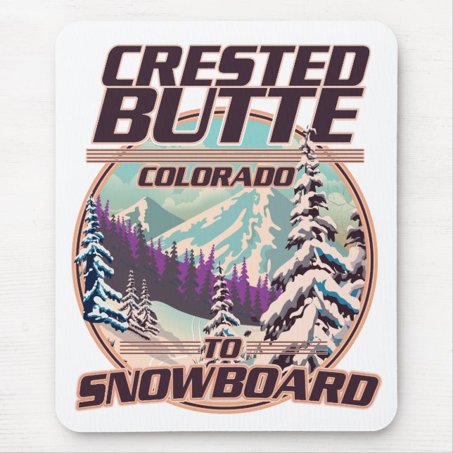 Created Butte Colorado Snowboarding Logo Mousepad (Vorne)
