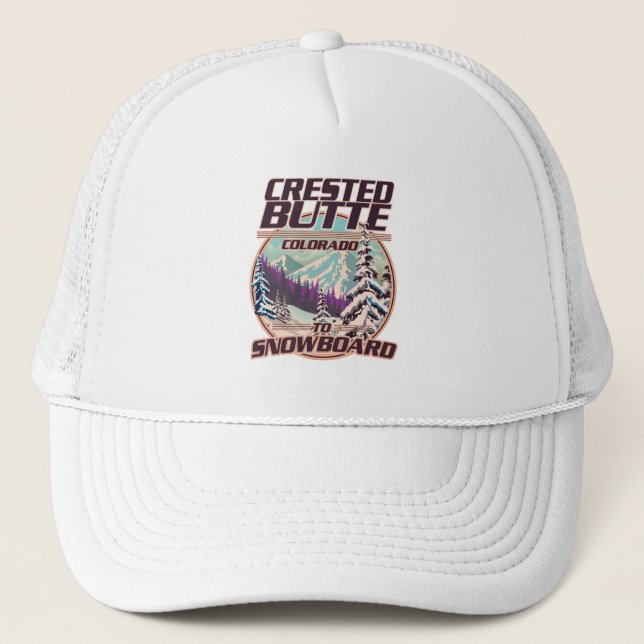 Created Butte Colorado Snowboarding Logo Truckerkappe (Vorderseite)