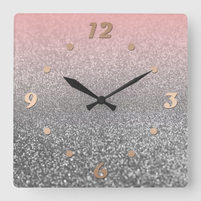 Created for you , elegant, shiny quadratische wanduhr (Vorderseite)