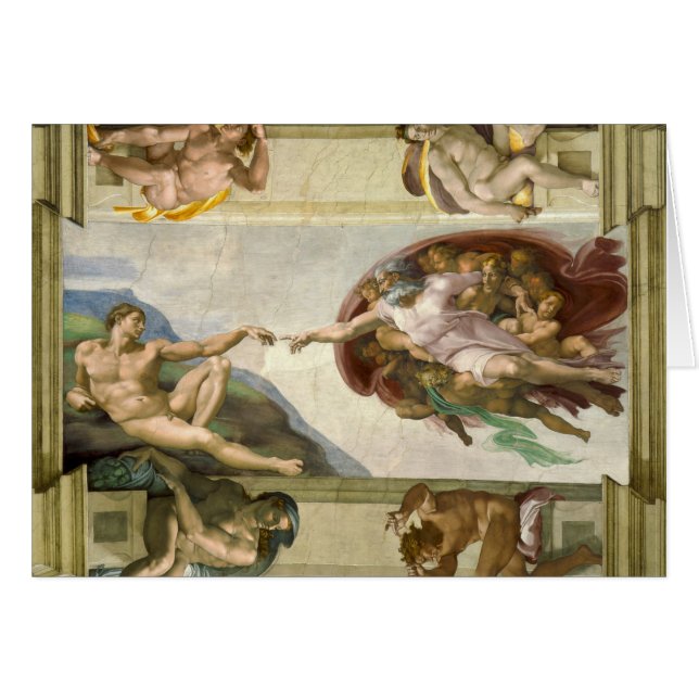 Création de l'homme par Michel-Ange (Création d'Ad (Devant horizontal)