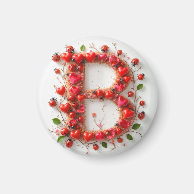 Creative Alphabet Letter B mit Herzformen Magnet (Vorne)