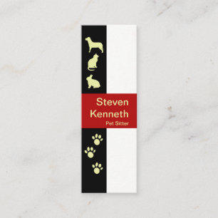 Creative Animal and Paws Motif Pet Sitter Mini Visitenkarte