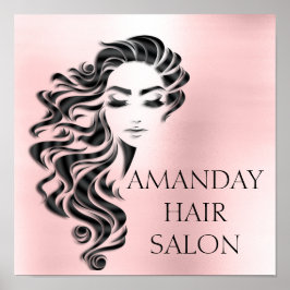 Creative Beauty Salon Lashes Haarverlängerung Rosa Poster