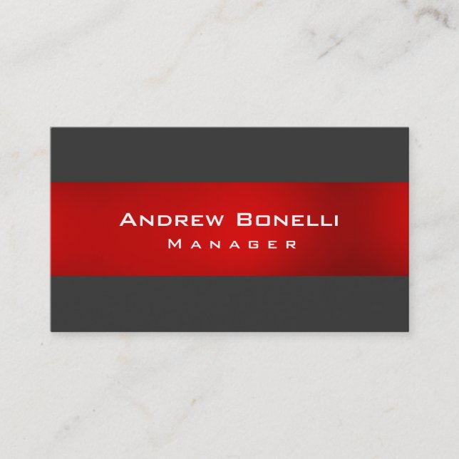 Creative Berufliche Visitenkarte in Rot-Grau (Vorderseite)