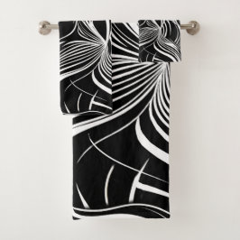 Creative Black and White Seamless Abstrakt Badhandtuch Set