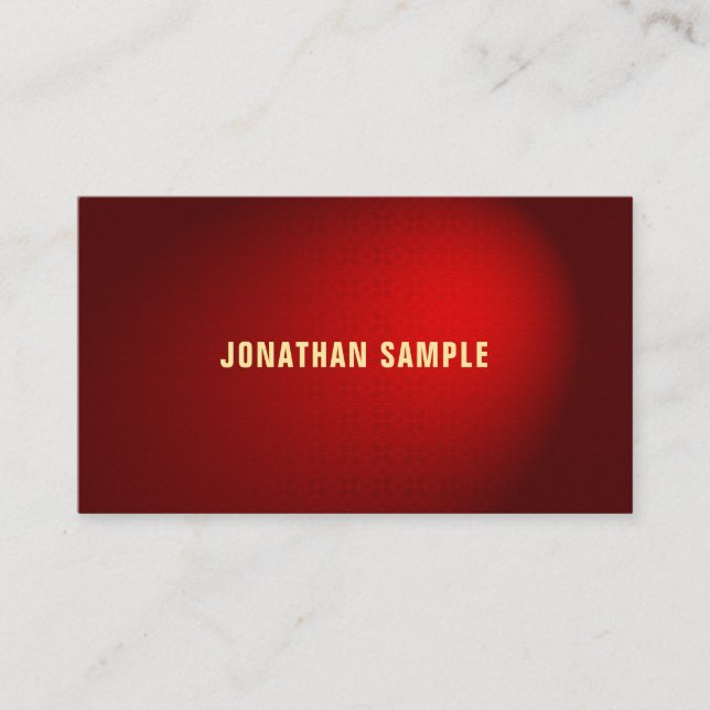 Creative Black Red Damask Luxe Beruflich Schlicht Visitenkarte (Vorderseite)