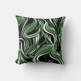 Creative Black, White & Green Nahtlos Abstrakt Kissen