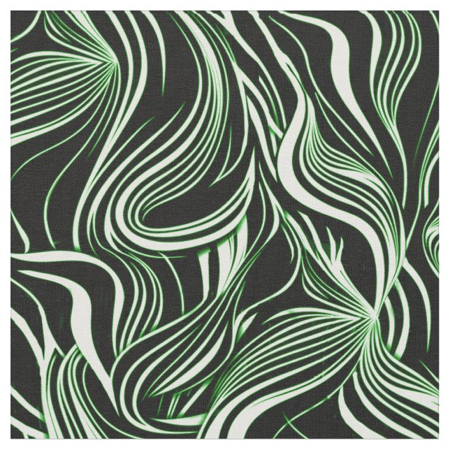 Creative Black, White, Green & Seamless Abstrakt Stoff (Nahaufnahme)