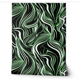 Creative Black, White & Green Seamless Abstrakt Tapete