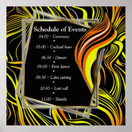 Creative Black, Yellow & Orange Nahtlos Abstrakt Poster