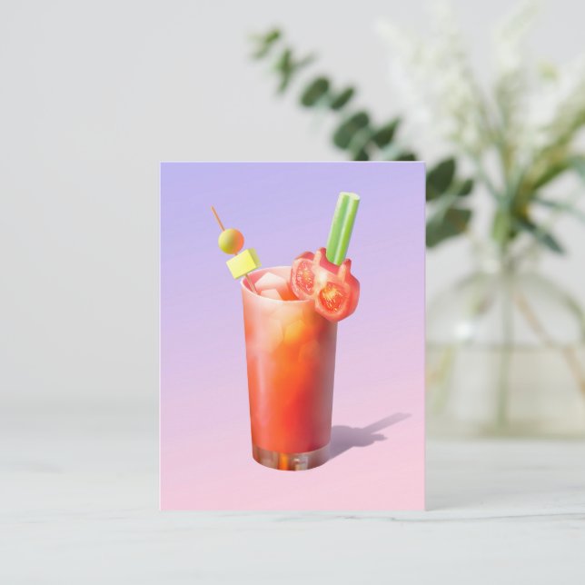 Creative Bloody Mary Cocktail Feiertagspostkarte (Stehend Vorderseite)