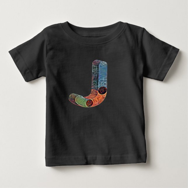 Creative Bold Letter J Initial Monogram Baby T-shirt (Vorderseite)