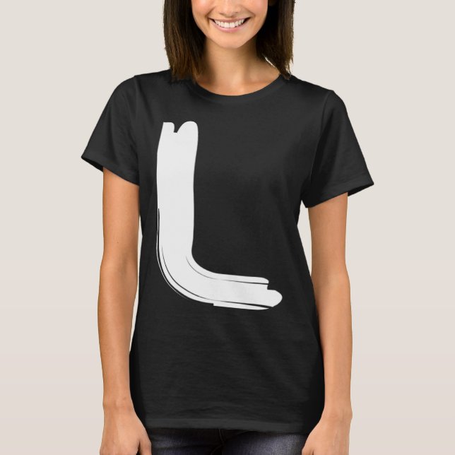 Creative Bold White Letter L   Alphabet  Marker T-Shirt (Vorderseite)