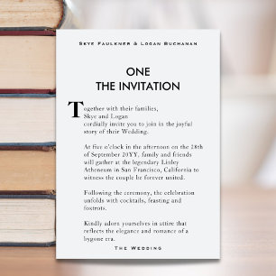 Creative Book Page Wedding Einladung weich Weiß