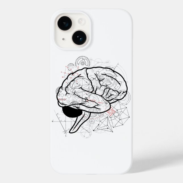Creative Brain Artwork mit Science Theme Case-Mate iPhone 14 Hülle (Rückseite)