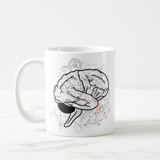 Creative Brain Artwork mit Science Theme Kaffeetasse (Links)