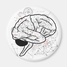 Creative Brain Artwork mit Science Theme Magnet
