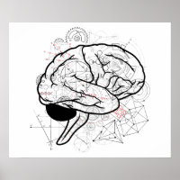 Creative Brain Artwork mit Science Theme