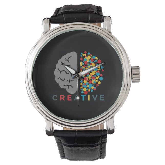 Creative Brain Colorful Thought Network Armbanduhr (Vorderseite)