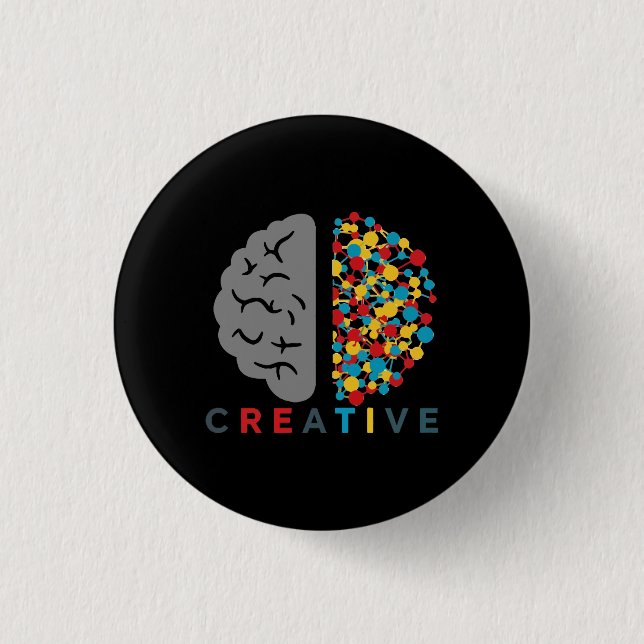 Creative Brain Colorful Thought Network Button (Vorderseite)