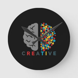 Creative Brain Colorful Thought Network Runde Wanduhr