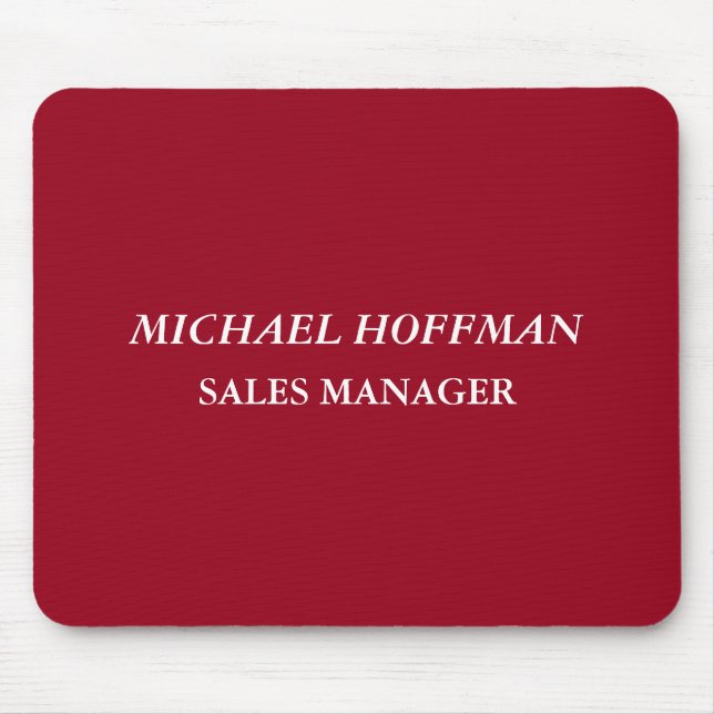 Creative Carmine Red Minimalistisch Classical Ital Mousepad (Vorne)