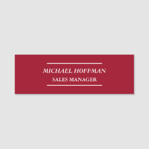 Creative Carmine Red Minimalistisch Classical Ital Namensschild