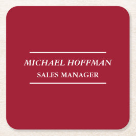 Creative Carmine Red Minimalistisch Classical Ital Rechteckiger Pappuntersetzer