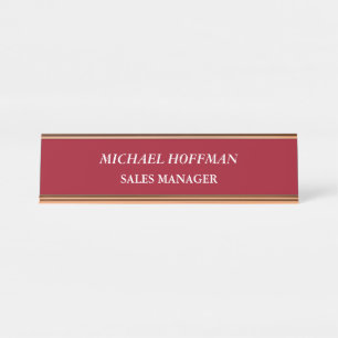 Creative Carmine Red Minimalistisch Classical Ital Schreibtischnamensplakette