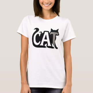 Creative CAT Typografy Silhouette T - Shirt