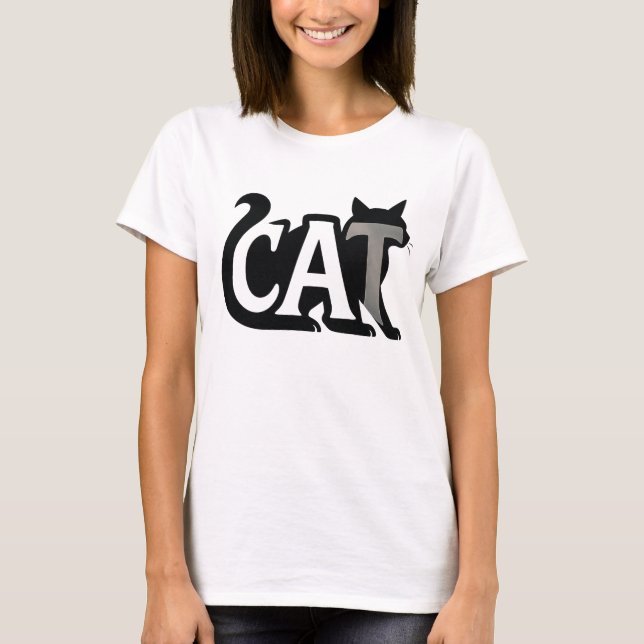 Creative CAT Typografy Silhouette T - Shirt (Vorderseite)