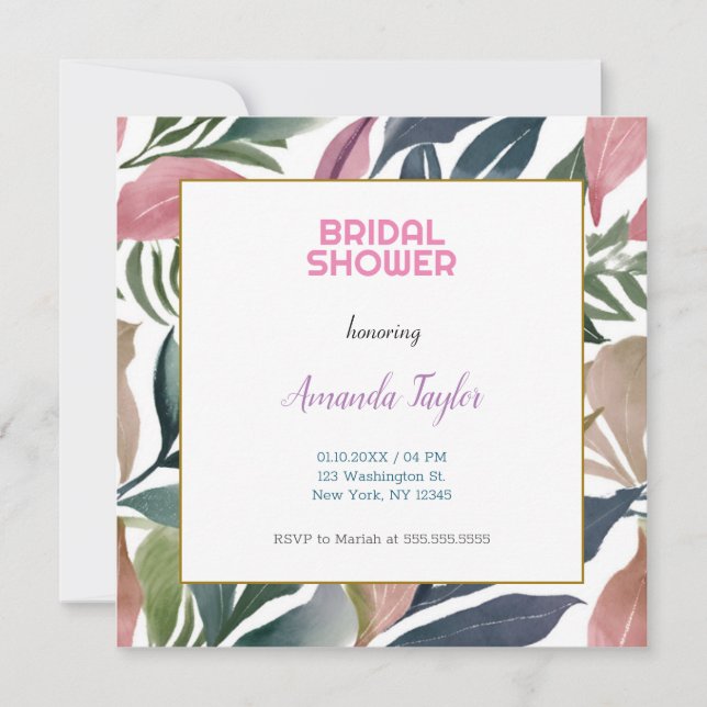 Creative Chic Minimalistisches Brautparty Einladung (Vorderseite)