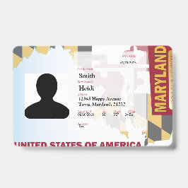 CREATIVE Child ID- Maryland Flag - RED Ausweis