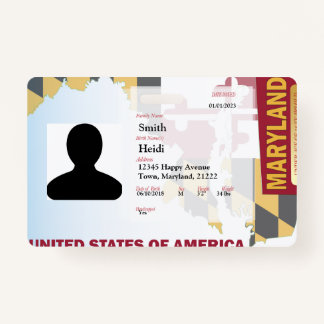 CREATIVE Child ID- Maryland Flag - RED Ausweis