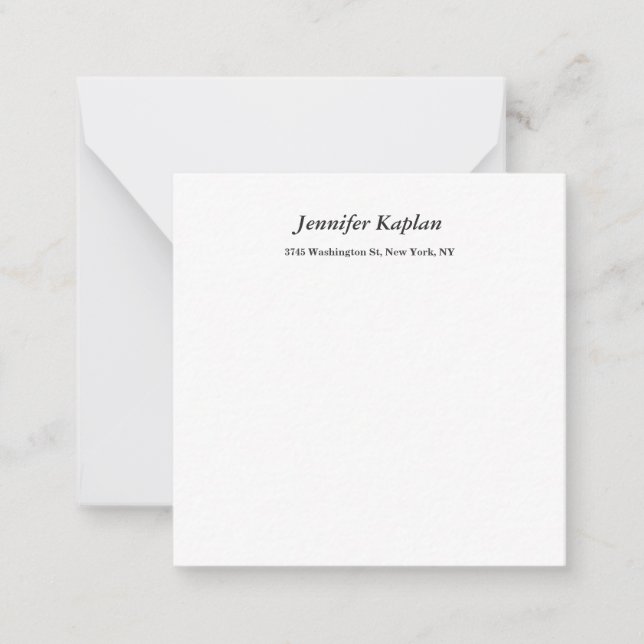 Creative Classic White Minimalistisch Beruflich Mitteilungskarte (Vorderseite)