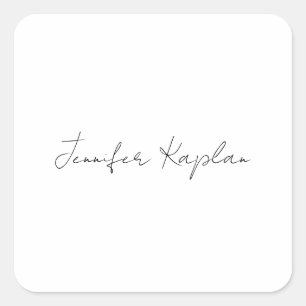 Creative Classic White Minimalistisch Beruflich Quadratischer Aufkleber