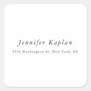Creative Classic White Minimalistisch Beruflich Quadratischer Aufkleber