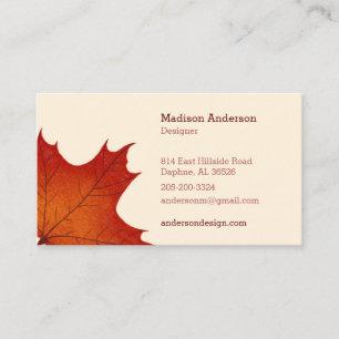 Creative Colorful Fall Maple Leaf Visitenkarte