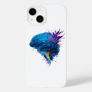 Creative Colorful Splash Brain Design Case-Mate iPhone 14 Hülle